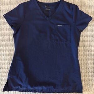 Jaanuu Navy Blue V-Neck Scrub Top